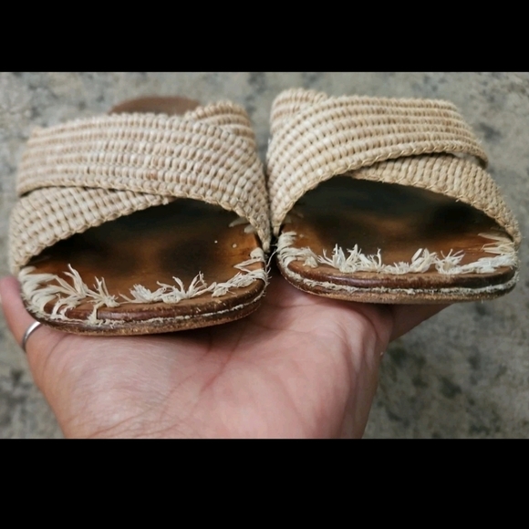 Jenni Kayne Womens Beige Raffia Designer Crossover Sandal In Natural 37 - Picture 6 of 13